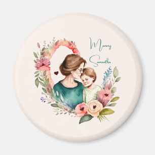 Personalised Floral Mother and Daughter Son Magnet
