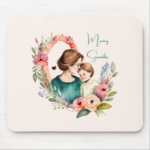 Personalised Floral Mother and Daughter Son Mouse Pad