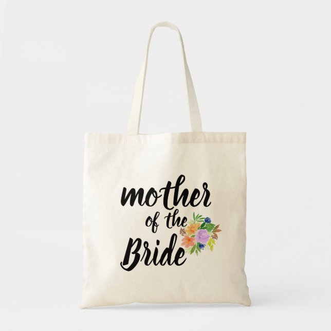 Personalised Floral mother of the Bride Tote Bag (Front)