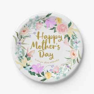 Personalised Floral Mother's Day Brunch Paper Plate
