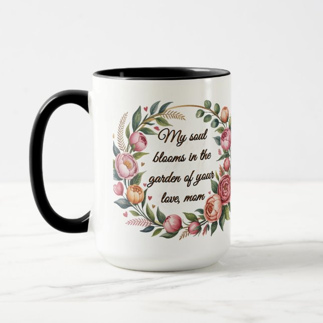 "Personalised Floral Mug with Heartfelt Message fo (Left)