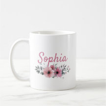 Personalised Floral Mug With Name