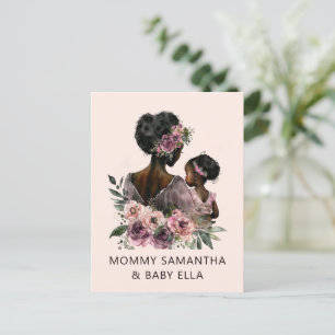 Personalised Floral Mum and Baby Postcard