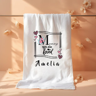 Personalised Floral Mummy Bath Towel