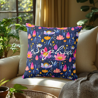 Personalised Floral Name Cushion Inspirational