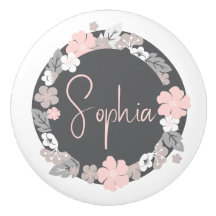 Personalised Floral Name Pink