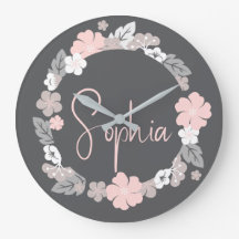 Personalised Floral Name Pink