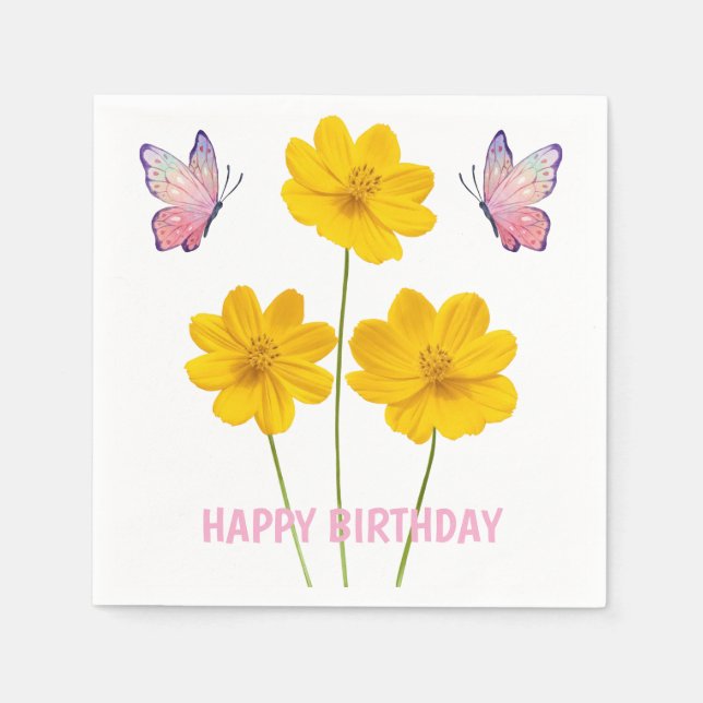 Personalised Floral Napkin (Front)