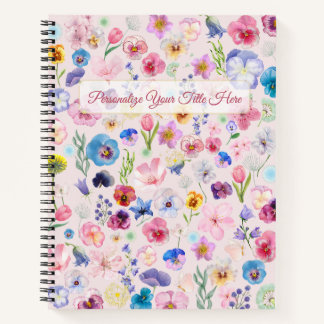 Personalised Floral Notebook - Colourful Blossom