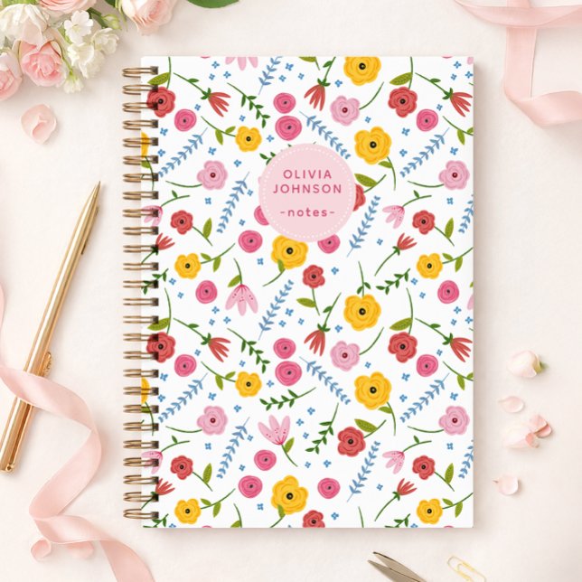 Personalised Floral Notebook for Mum or Grandma (Personalized Gift Idea)
