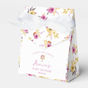 Personalised Floral Pattern Hot Air Balloon Favour Box