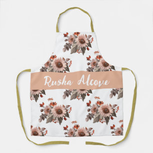 Personalised Floral Pattern Kitchen Apron