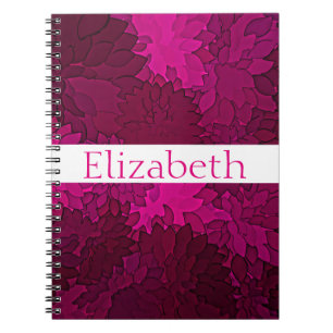 Personalised Floral Pattern Pink Purple White Spiral Notebook