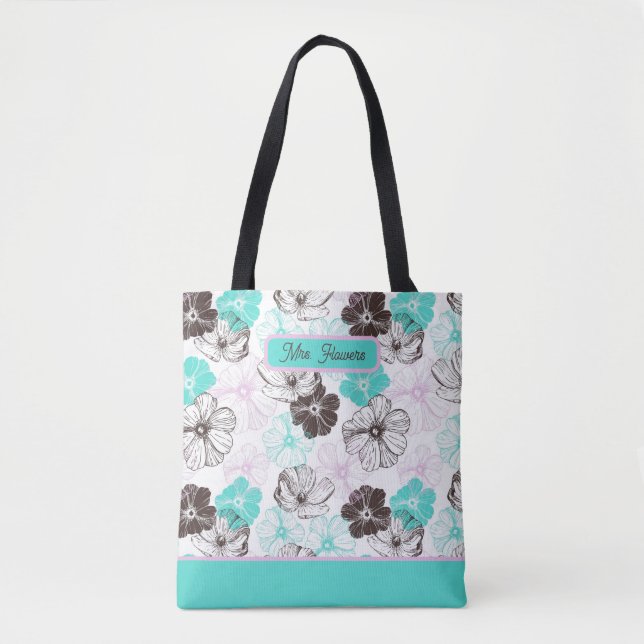 Personalised Floral Pattern Tote Bag (Front)