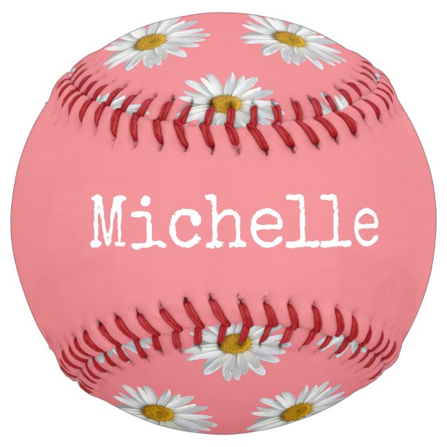 Personalised Floral Pink  Softball (Front)