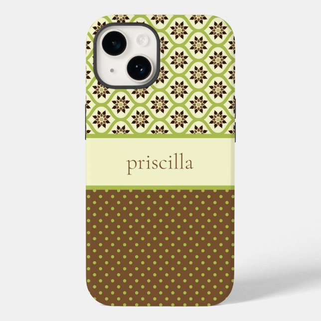 Personalised Floral & Polka Dots Phone Case (Back)