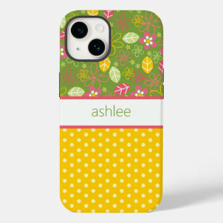 Personalised Floral & Polka Dots Phone Case