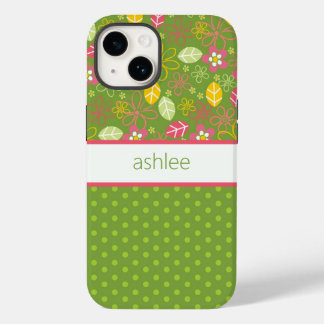 Personalised Floral & Polka Dots Phone Case