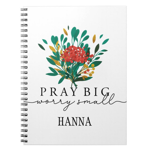 Personalised Floral Prayer Motivational Notebook (Front)