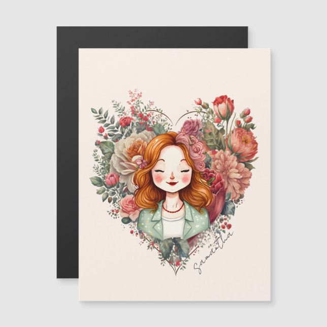 Personalised Floral Pretty Lady (Front/Back)
