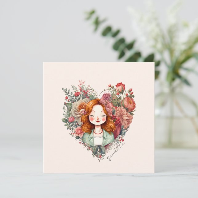 Personalised Floral Pretty Lady (Standing Front)