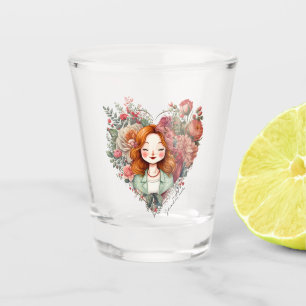 Personalised Floral Pretty Lady Shot Glass