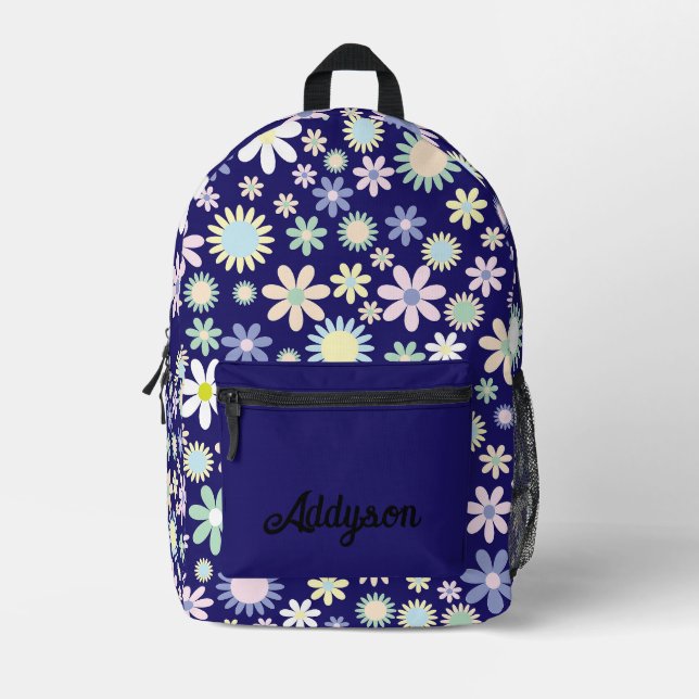 Personalised Floral Printed Backpack (Front)
