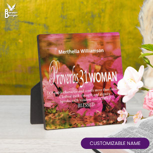 Personalised Floral Proverbs 31 Plaque