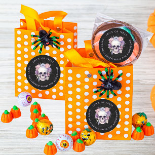 Personalised Floral Skull Halloween Sticker