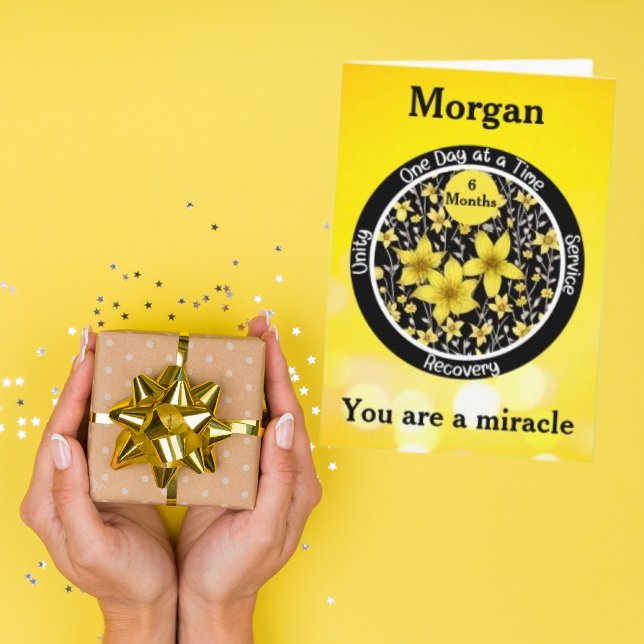 Personalised Floral Sobriety Milestone Card (Creator Uploaded)