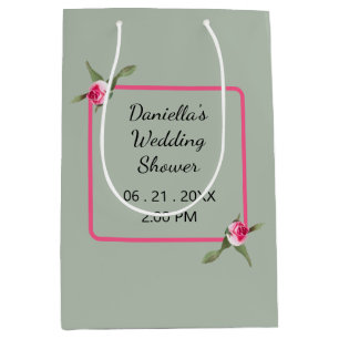 Personalised Floral Spray  Medium Gift Bag