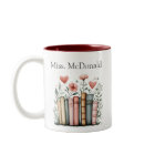 Personalised Floral Stacked Books Teacher