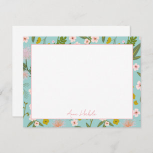 Personalised Floral Stationary Card