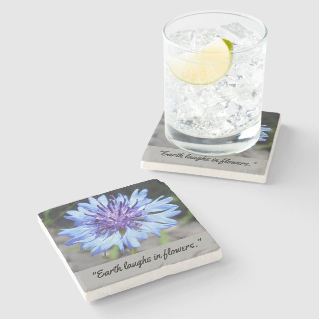 Personalised Floral Stone Coaster (Side)