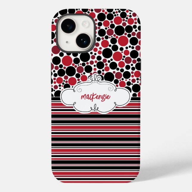 Personalised Floral & Stripes Phone Case (Back)