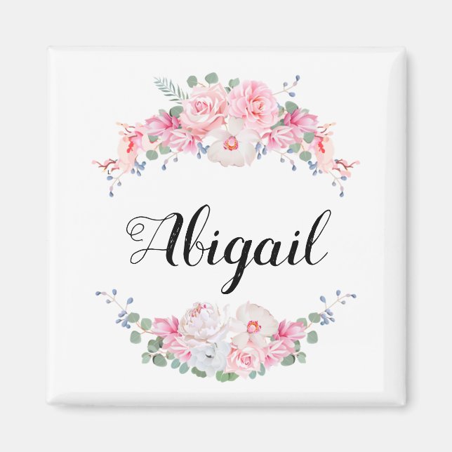 Personalised floral swags magnet (Front)