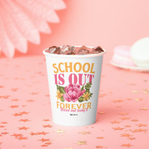 Personalised Floral Teacher Retirement   Paper Cups