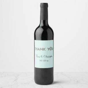 Personalised Floral Thank You Wine Label