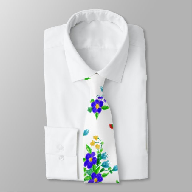 Personalised Floral Tie (Tied)
