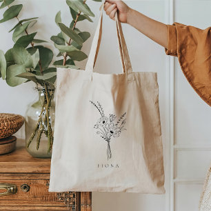 Personalised Floral Tote Bag