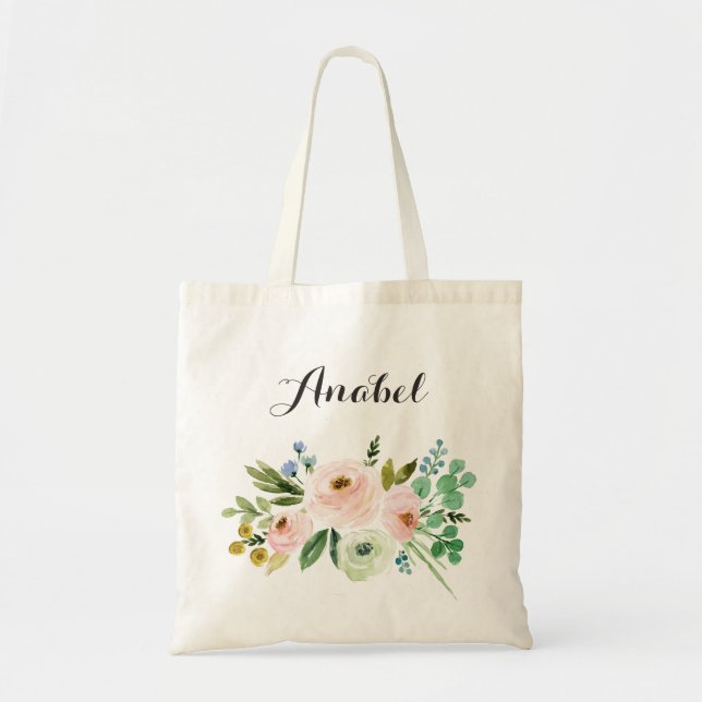 Personalised Floral Tote Bag (Front)
