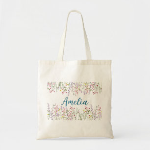 Personalised Floral Tote Bag, Custom Birthday Gift Bag