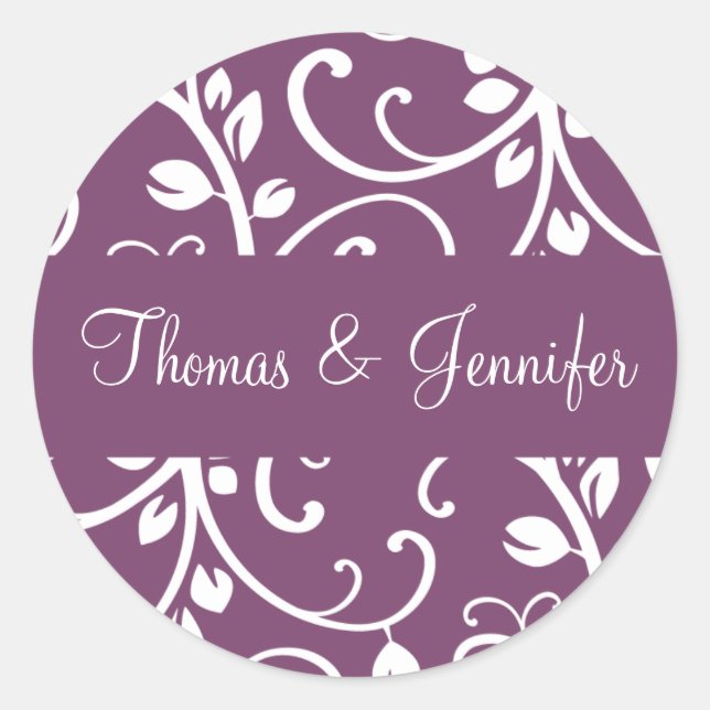 Personalised Floral Vine Envelope Sticker Seal (Front)