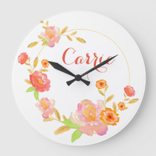 Personalised Floral Wall Clock
