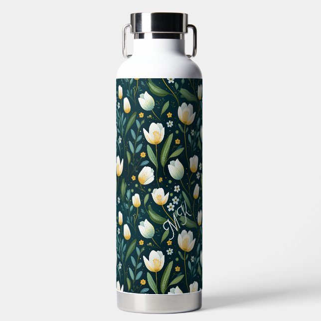 Personalised Floral Water Bottle  (Front)