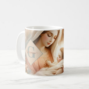 Personalised Floral Watercolor Baby Jesus Nativity Coffee Mug