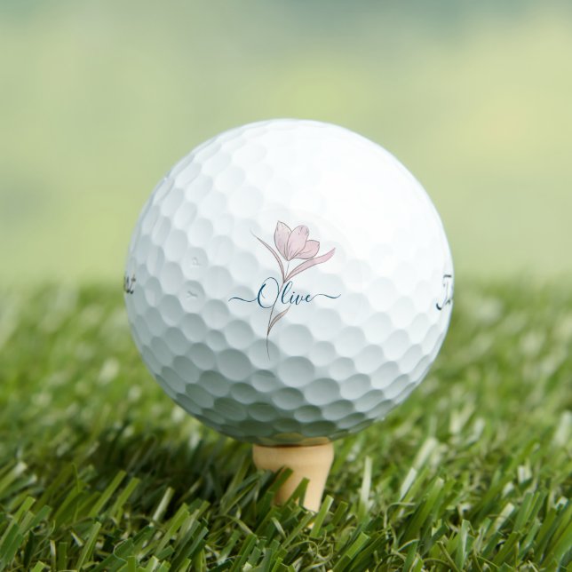 Personalised Floral Watercolor Golf Balls – Custom (Insitu Tee)