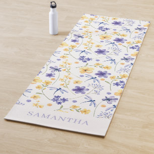 Personalised Floral Watercolor Yoga Mat