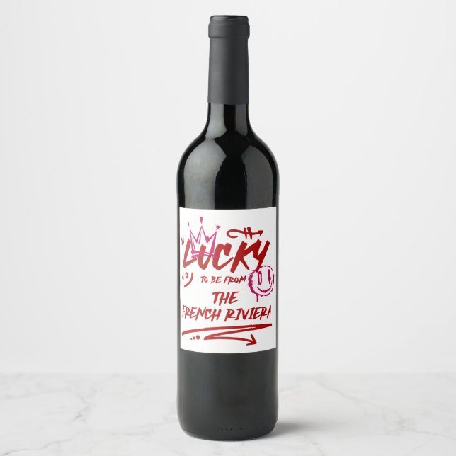 Personalised Floral Wedding Invitation Suite Wine Label (Front)