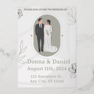 Personalised Floral Wedding Invites, Cute Marriage